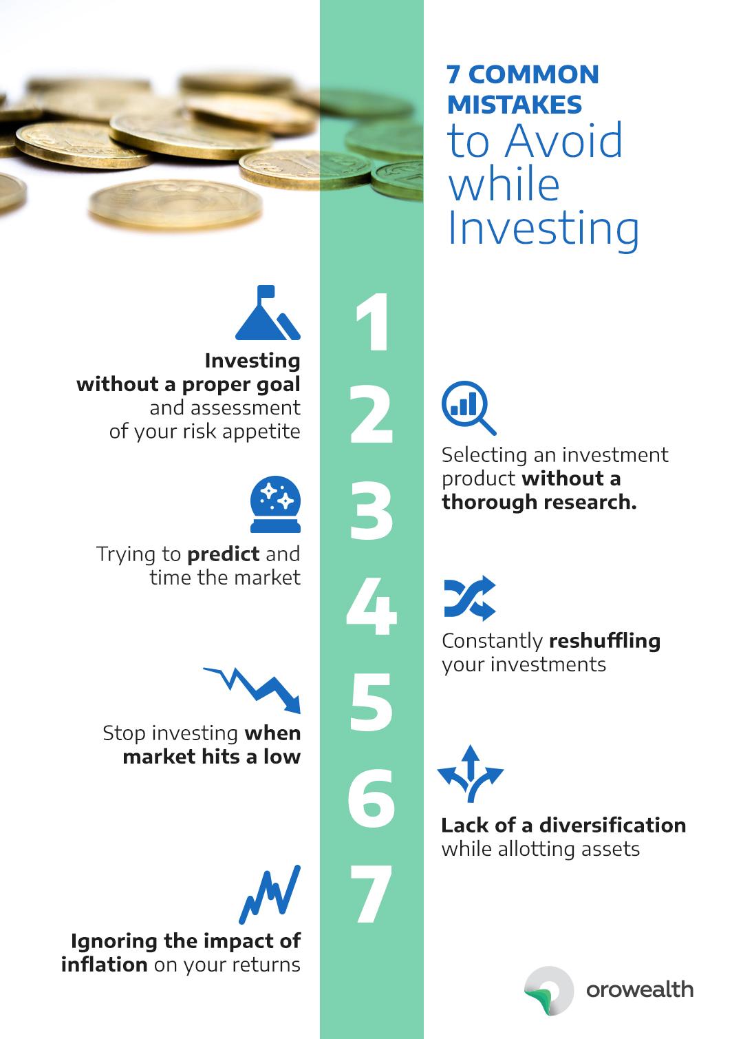 Infographic - Common Mistakes to Avoid While Investing - Orowealth